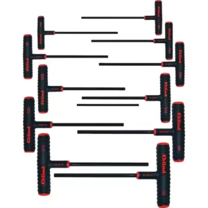 Eklind 9 in. Series Power-T T-Handle Hex Key Set with Pouch Sizes 5/64 in. to  3/8 in. (11-Piece)