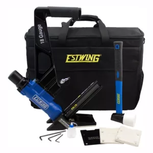 Estwing Pneumatic 18-Gauge L-Cleat Flooring Nailer with Fiberglass Mallet and Padded Bag