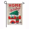 Evergreen 18 in. x 12.5 in. Home for the Holidays Camper Garden Burlap Flag