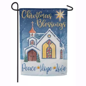 Evergreen 18 in. x 12.5 in. Christmas Blessings Garden Suede Flag