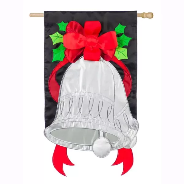 Evergreen 28 in. x 44 in. Silver Bells House Applique Flag