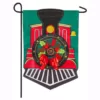 Evergreen 18 in. x 12.5 in. Christmas Train Garden Applique Flag