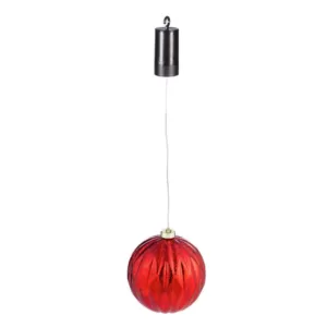 Evergreen 6 in. Red Shatterproof LED Ball Outdoor Safe Battery Operated Christmas Ornament