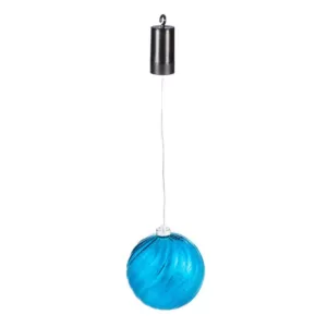 Evergreen 6 in. Blue Shatterproof LED Ball Outdoor Safe Battery Operated Christmas Ornament