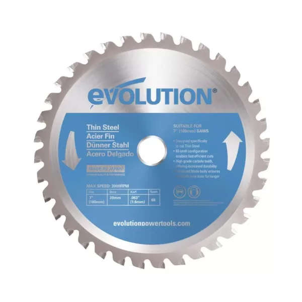 Evolution Power Tools 7 in. 68-Teeth Thin Steel Cutting Saw Blade