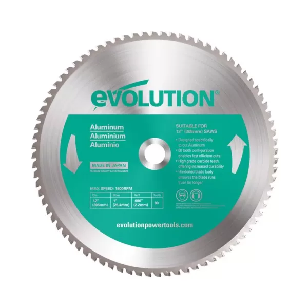 Evolution Power Tools 12 in. 80-Teeth Aluminum Cutting Saw Blade