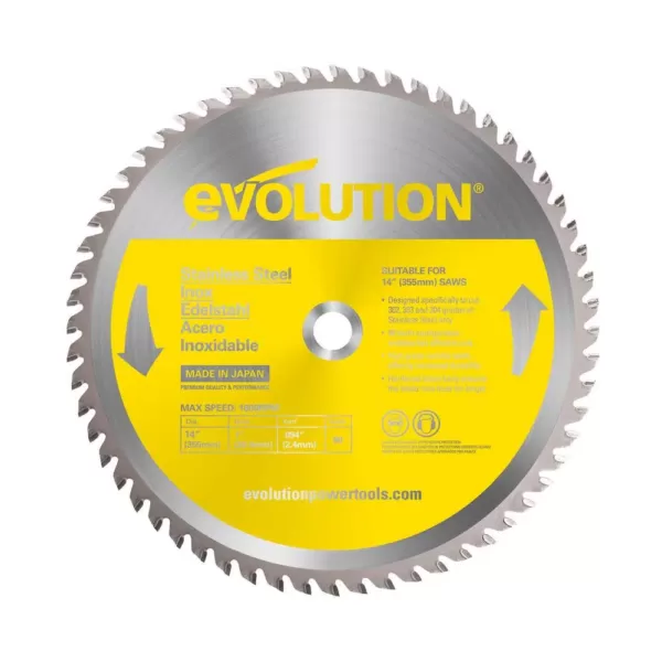 Evolution Power Tools 14 in. 90-Teeth Stainless-Steel Cutting Saw Blade