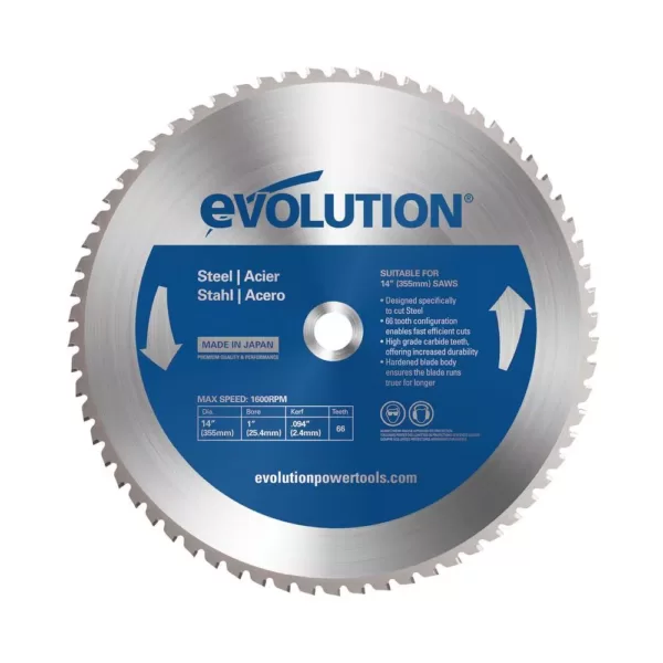 Evolution Power Tools 14 in. 66-Teeth Mild Steel Cutting Saw Blade