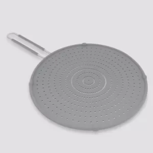 ExcelSteel 13 in. Gray Silicone Splatter Screen with Non-Slip Grip