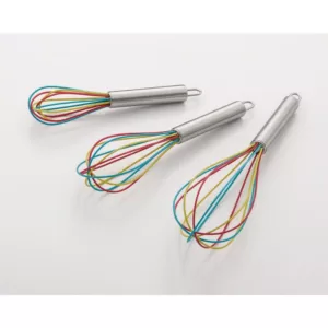 ExcelSteel Stainless Steel Tri-Color Mixing Whisks (Set of 3)