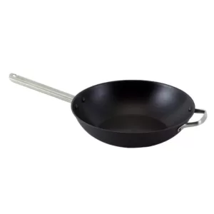 ExcelSteel 13 in. Cast Iron Chinese Wok with Assist Handle