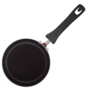 Farberware Neat Nest Space Saving 1 qt. Aluminum Nonstick Sauce Pan in Black with Glass Lid