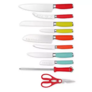 Fiesta 12-Piece Solid Multicolor Cutlery Set with Knife Block