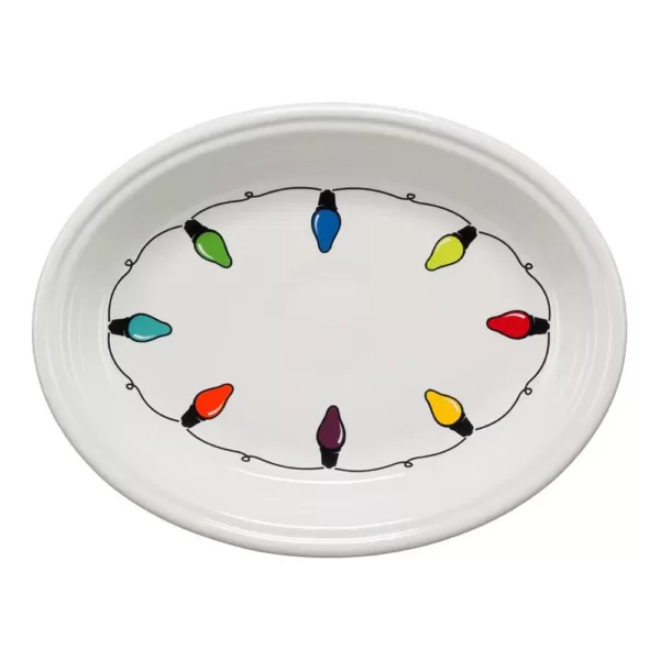Fiesta 11 5/8" White Ceramic Fiesta Lights Medium Oval Platter