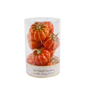 Flora Bunda 3 in. Fall Harvest Orange Plastic Foam Pumpkin Filler in PVC Box (8-Pieces Per Box)