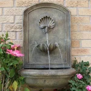 Sunnydaze Decor Seaside Florentine Stone Electric Powered Outdoor Wall Fountain