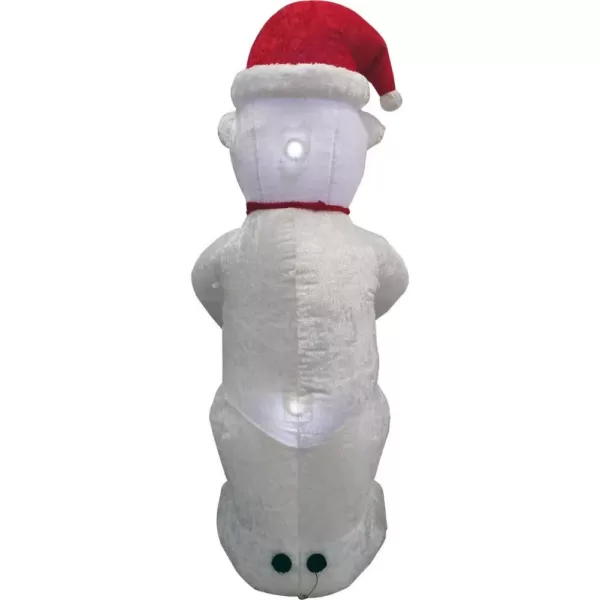 Fraser Hill Farm 8 ft. Pre-Lit Plush Polar Bear Christmas Inflatable
