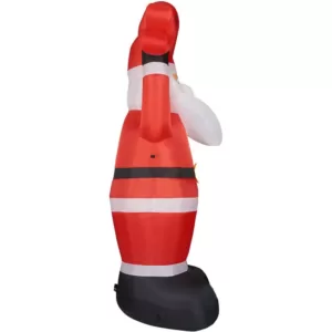 Fraser Hill Farm 10 ft. Santa Claus with HO HO HO Sign Christmas Inflatable with Lights