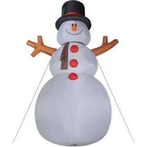 Fraser Hill Farm 20 ft. Jolly Snowman Christmas Inflatable with Lights