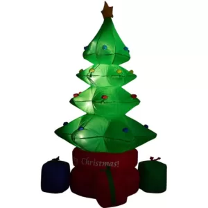 Fraser Hill Farm 6.5 ft. Christmas Tree Inflatable with Lights