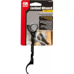 Gardner Bender 5.25 in. Long, Steel Locknut Wrench with Etched Markings, Fits 0.50 in. Locknuts - Black (Case of 10)
