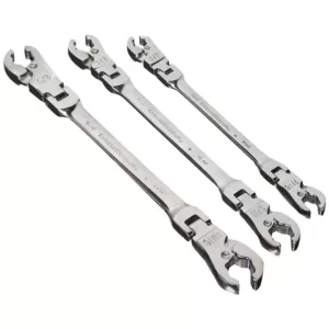 GEARWRENCH SAE Flex Head Flare Nut Ratcheting Wrench Set (3-Piece)