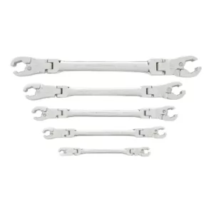 GEARWRENCH SAE Ratcheting Flex Flare Nut Wrench Set (5-Piece)