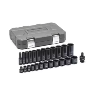 GEARWRENCH 25-Piece 3/8 in. Drive 6-Point Standard and Deep Impact SAE Socket Set