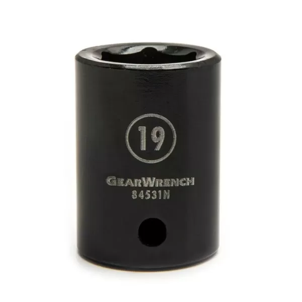 GEARWRENCH 1/2 in. Drive 6-Point Metric Standard Impact Socket Set (12-Piece)