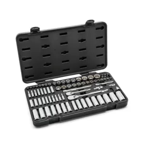 GEARWRENCH 1/4 in. and 3/8 in. Drive 12-Point Standard and Deep SAE/Metric Mechanics Tool Set (76-Piece)