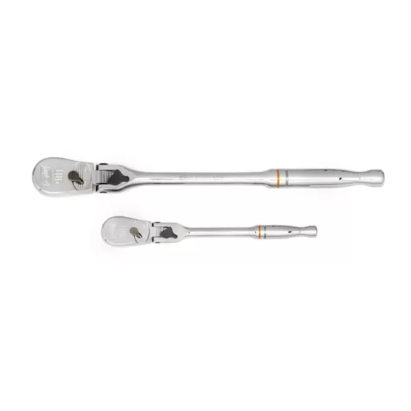 GEARWRENCH 1/4 in. and 3/8 in. Drive 90-Tooth Locking Flex Head Teardrop Ratchet Set (2-Pieces)