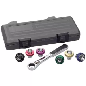 GEARWRENCH 3/8 in. Drive 6-Point Magnetic Oil Drain Plug Ratchet and Metric Socket Set (7-Piece)