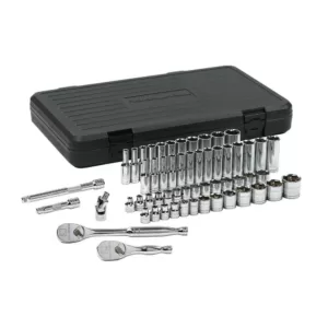GEARWRENCH 3/8 in. Drive 6-Point Ratchet and SAE/Metric Socket Set (57-Piece)