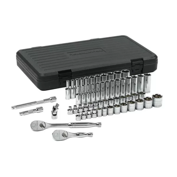 GEARWRENCH 3/8 in. Drive 6-Point Ratchet and SAE/Metric Socket Set (57-Piece)