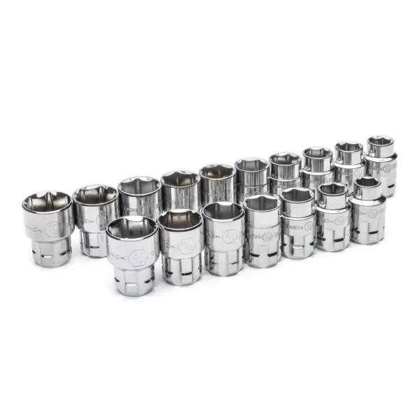 GEARWRENCH 3/8 in. Drive 6-Point Gear Ratchet and Socket Set (21-Piece)
