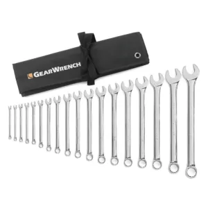 GEARWRENCH SAE Combination Wrench Set with Roll (18-Piece)