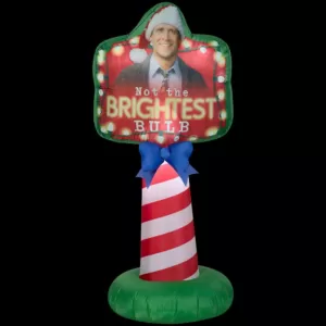 Gemmy 5 ft. Tall Airblown-Outdoor Sign-NLCV Not the Brightest Bulb Sign-MD-WB Inflatable