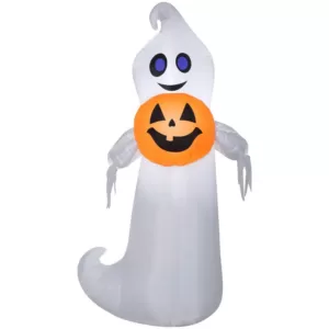 Gemmy 5 ft. H Playful Ghost Holding Pumpkin-MD Halloween Inflatable
