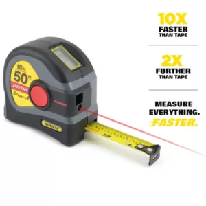 General Tools 2-in-1 Laser 16 ft. Tape Measure and 50 ft. Laser Distance Measurer