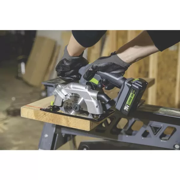 Genesis 20-Volt Lithium-Ion Cordless 5-1/2 in. Circular Saw with Laser Guide, 18T Blade, Battery and Charger