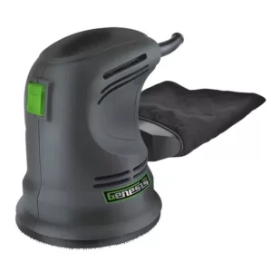 Genesis 5 in. Random Orbit Sander with Rubberized Palm Grip, Hook-and-Loop System, Dust Bag and Sanding Disc Assortment