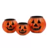 Gerson Assorted Metal Nested Jack-O-Lanterns with Handles (Set of 3)