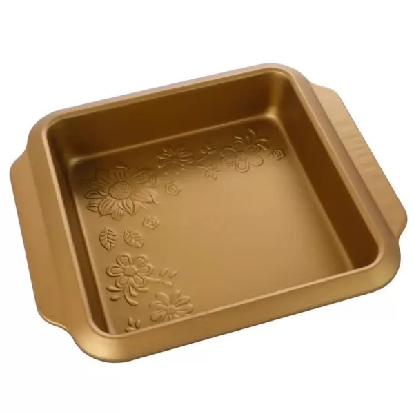 Gibson Home Country Kitchen 8 in. Square Copper Embossed Carbon Steel Bake Pan