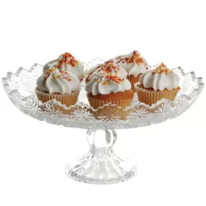 Gibson Home Jewelite 1-Tier Clear Glass Cake Stand