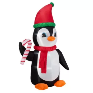 Glitzhome 8 ft. Lighted Inflatable Penguin Decor