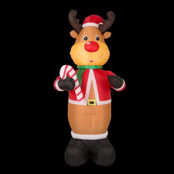 Glitzhome 8 ft. Lighted Inflatable Reindeer Decor