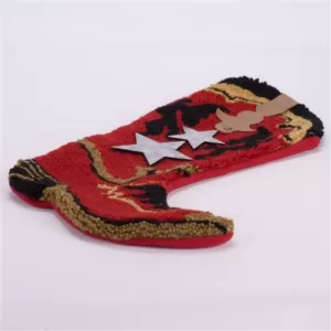 Glitzhome 20.69  in. H Hooked Stocking Red Boot