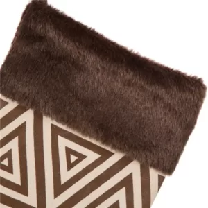 Glitzhome 20 in. L Christmas Stocking with Faux Fur Cuff