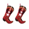 Glitzhome 19.69 in. Polyester Hooked Red Boot Stocking (2-Pack)