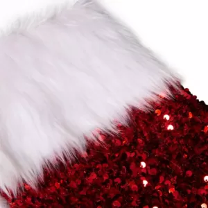 Glitzhome 21 in. H Red Sequin Christmas Stocking